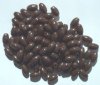 100 9x6mm Acrylic Opaque Chocolate Ovals